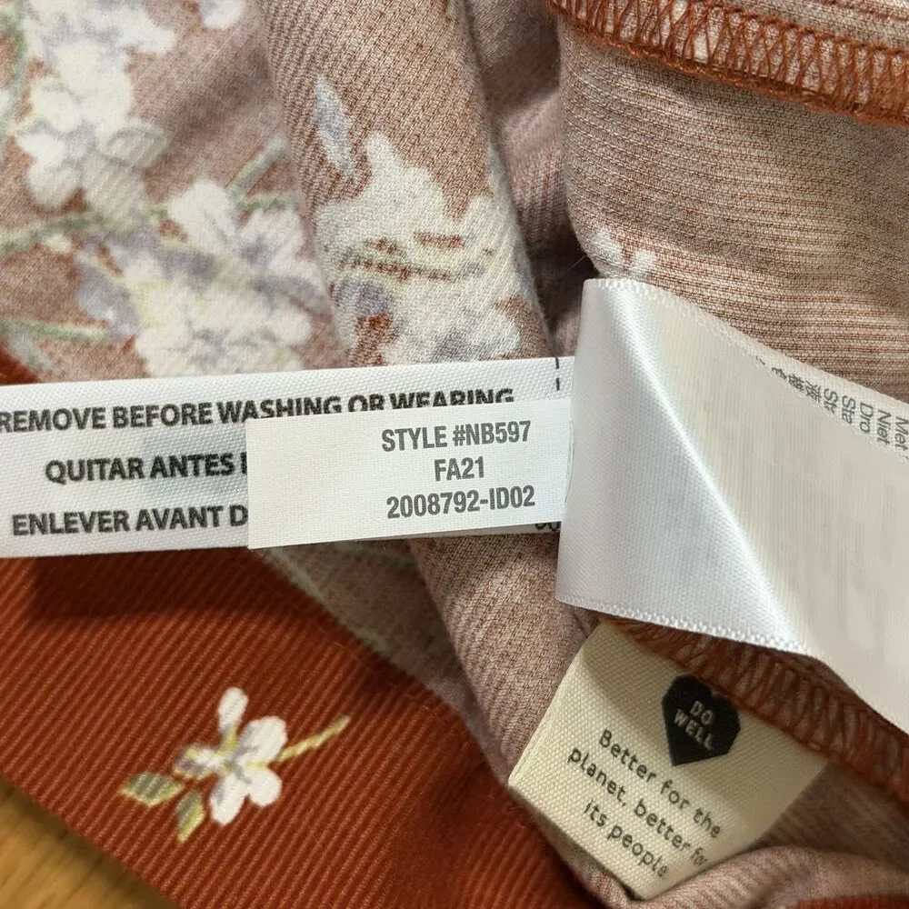 Madewell Corduroy Shirred-Sleeve Button-Front Top Farmstand Bouquet Rusty S Fall